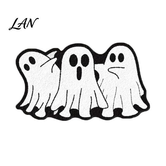 Thickened Cashmere-like Rug Halloween Bath Mat, Non-Slip Fluffy Ghost Rug, Gothic Pumpkin Absorbent Washable Dirt-resistant Floor Mat Bathroom