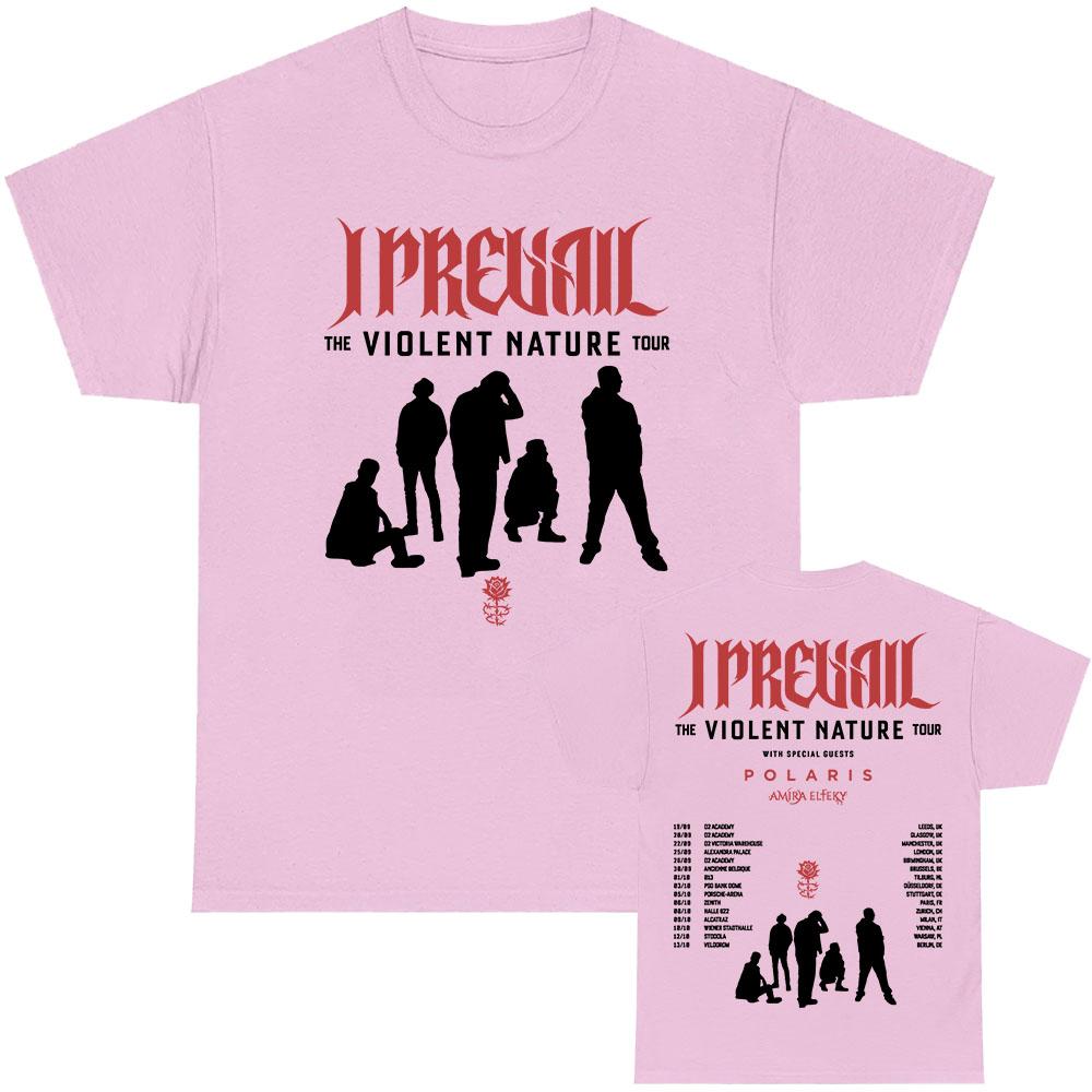 La T-SHIRT VIOLENT NATURE Tour 2026 I Prevail Punk Band T-shirt Unisex Streetwear Hip Hop T-shirt Larga Stampata