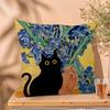 Funny Art Matisse Monet Black Cat Van Gogh Sunflowers Cushion Cover Decorative Pillow Sofa Home Decor Case Pillow Cases
