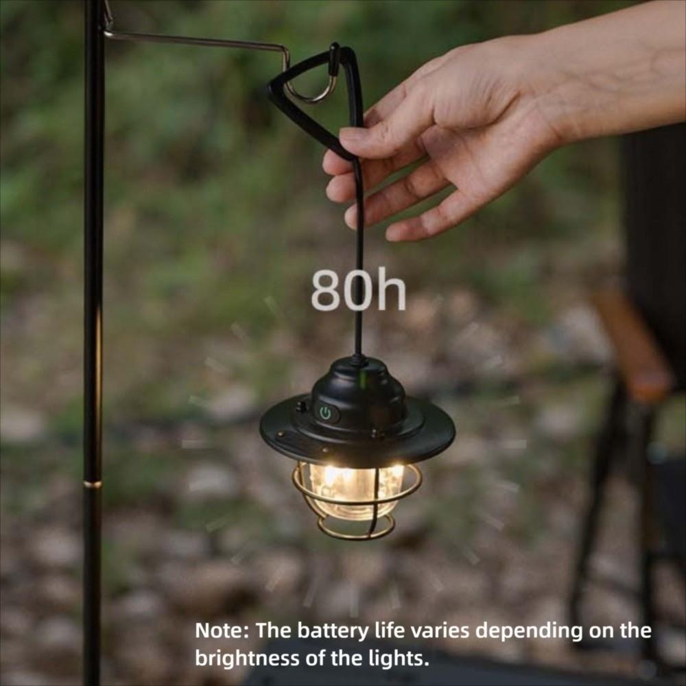 Portable Pendant Camping Lamp Hanging Retro Chandeliers Tent Lights Camping Ambient Light BBQ