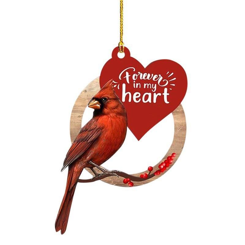 Acrylic Red Charming Bird Vehicle Hanging Decoration Fun Holiday Ornament For Car 78