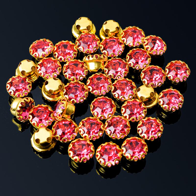 „Gheare din sticlă de cristal colorată rochie de mireasă din dantelă de diamant Accesorii pentru bijuterii DIY”