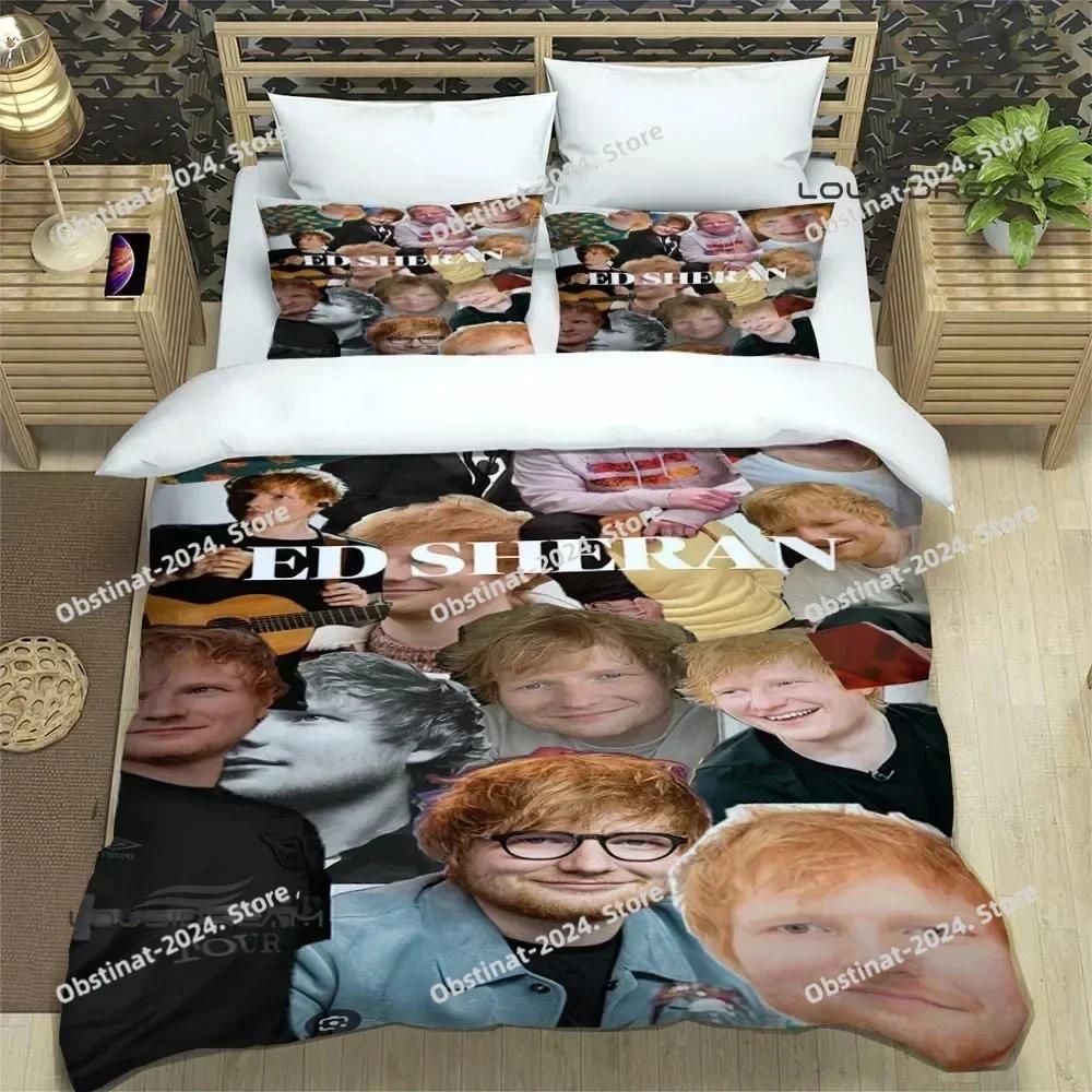 Conjuntos de Ropa de Cama Impresos del Cantante Ed Sheeran exquisito juego de suministros funda nórdica juego de edredón para cama juego de ropa de cama regalo de cumpleaños de lujo