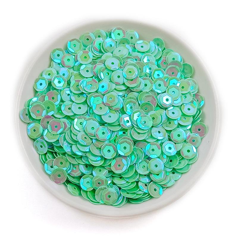 6MM Round Curved PVC Sequins with Middle Hole and Hexagonal Beads for Sewing