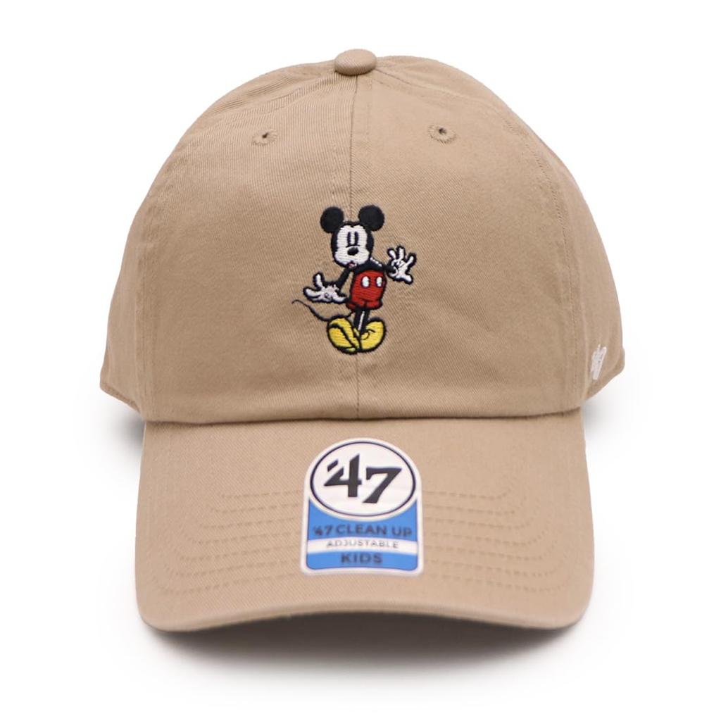 (47BRAND) Kids Cleanup Disney Mickey Mouse Cap Hat Disney Children's Kids Size (JP, Alphabet, Free Size, Khaki (14865115))