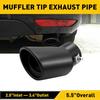 Dual Exhaust Tips Polished Stainless Steel Tail Muffler 1.5-2.4inch Black Round