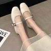 Spring/Autumn Fashion Buckle Single Women's Solid Color Model Square Toe Beautiful Casual and Comfortable Loafers