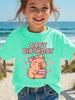 Girls T-Shirt Capybara Kids Clothing Summer Printed Cartoon Short Sleeve Tee Children Basic Loose Round Neck Tops Birthday Gifts