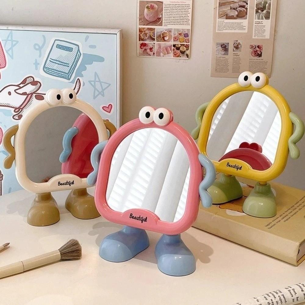 Funny Makeup Mirror Adjustable Angle Desktop Mirror Big Eyes Decorative Mirror Student Dormitory