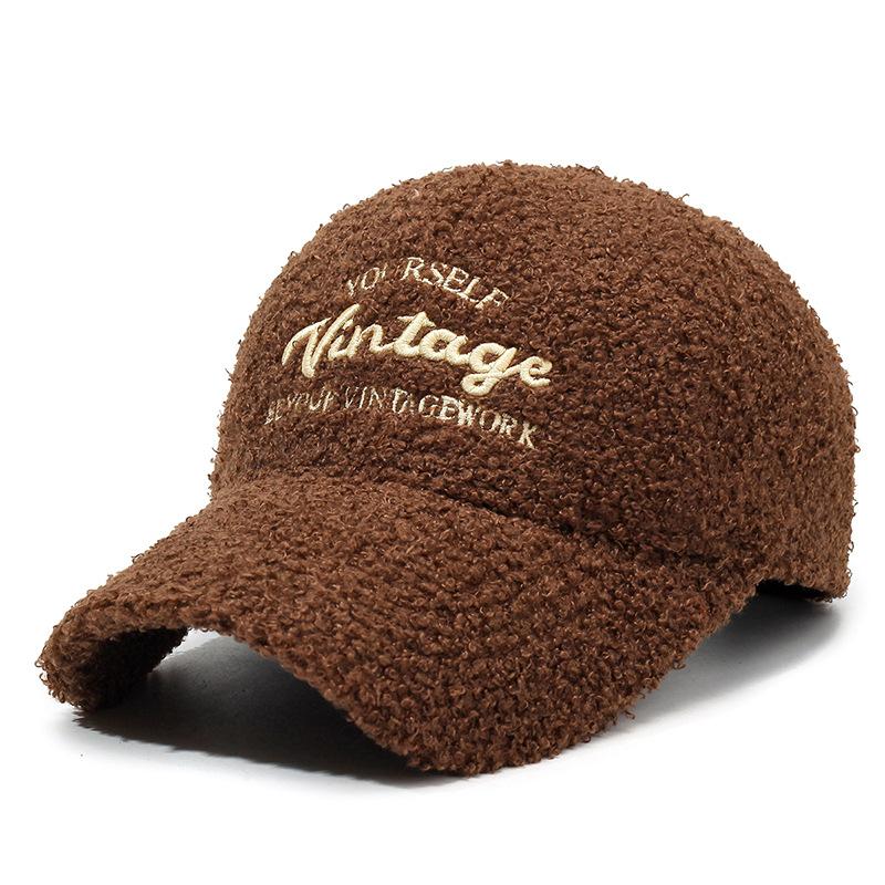 Autumn and Winter Plush Baseball Cap for Men and Women, Simple, Stylish, Versatile, and Warm