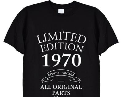 Limited Edition 1970 Birthday Present T Shirt, Funny Bday Gifts for Men or Women, Mum, Dad, Grandad, Vintage Old Men, 51st, 52nd, 53rd, 438