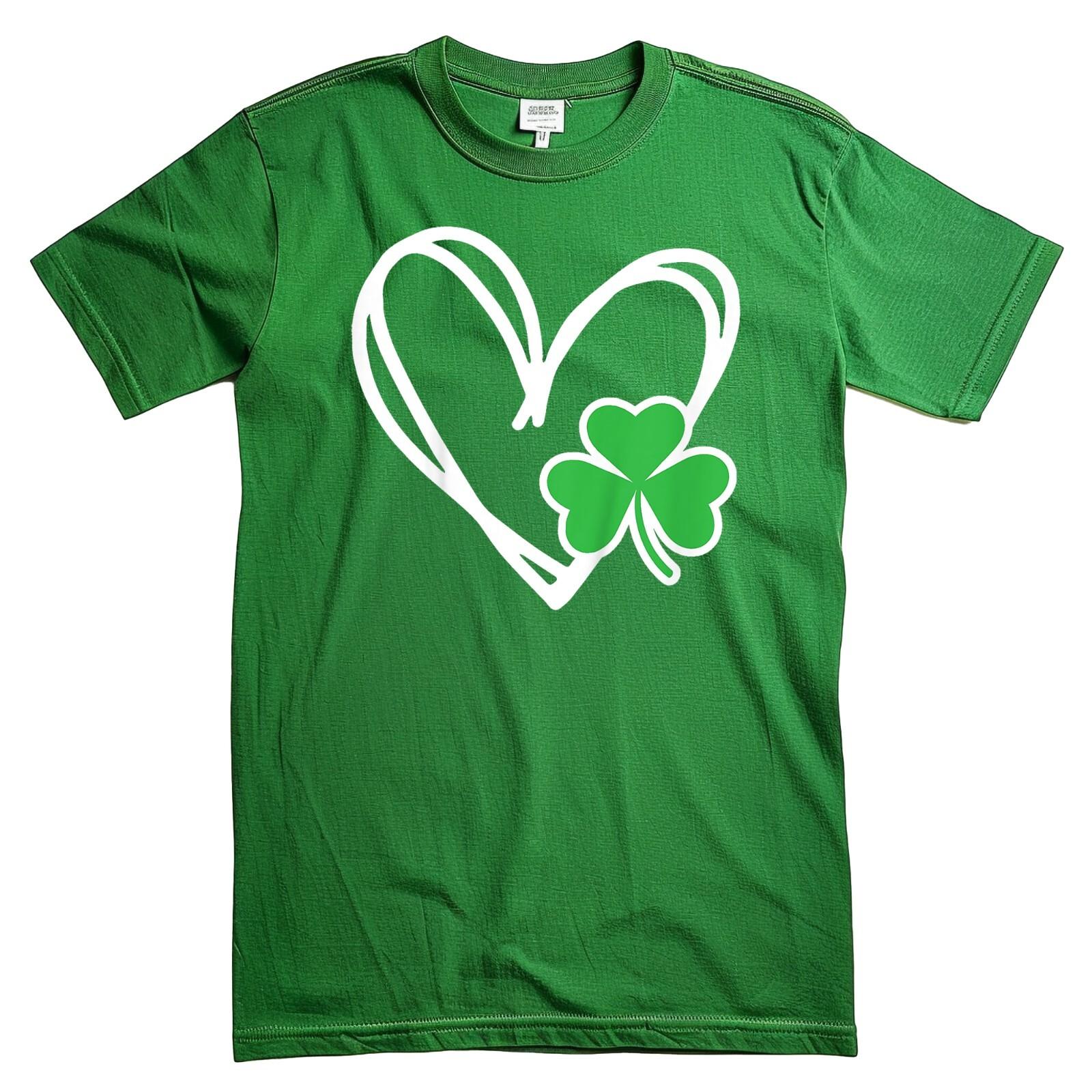 

Love Heart Shamrock St Patrick s Day T-Shirt Mens Womens Tees Top For Men and Women Shirt Top S