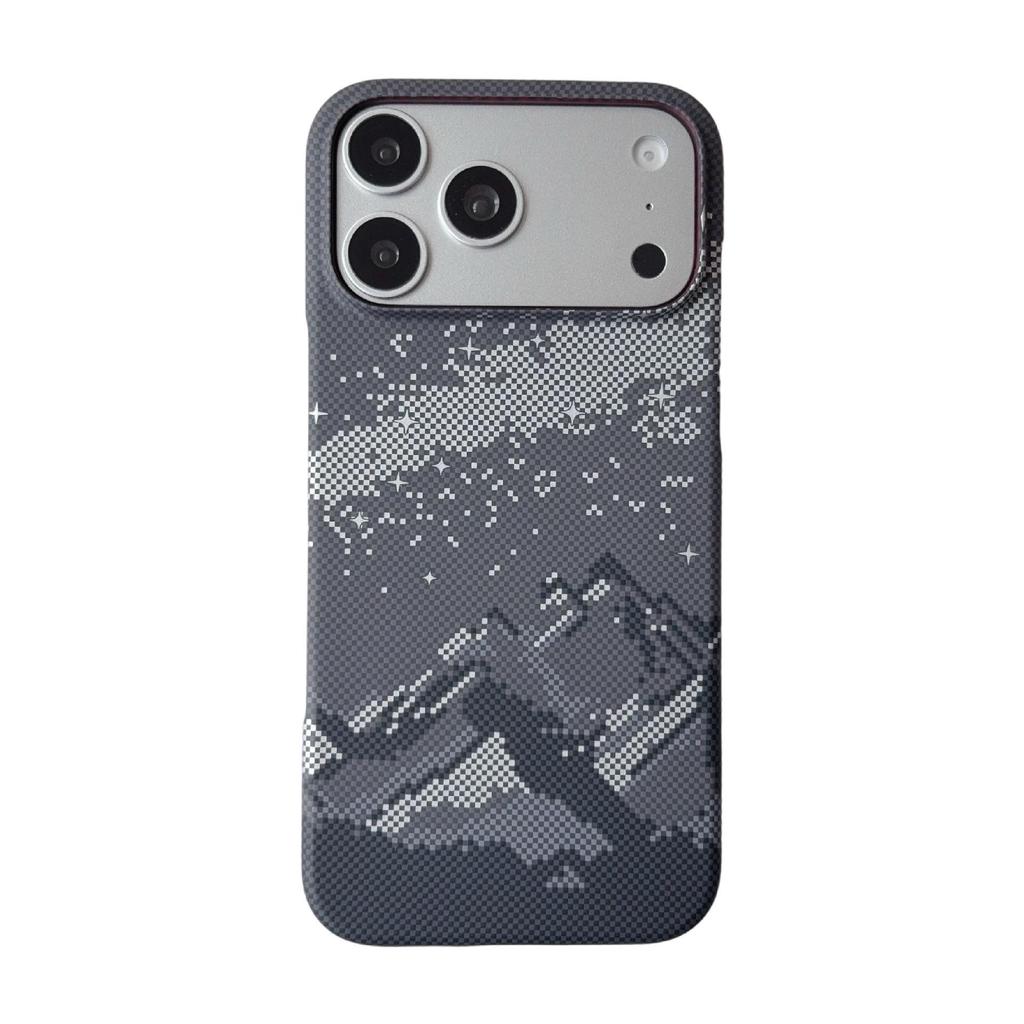 Kevlar Carbon Fiber Texture Magnetic Case for iPhone 17 Pro Max - Water Decal Half-Wrapped Protective Cover