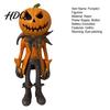 Autumn Home Ornament Pumpkin Witch Figurine, Spooky Halloween Statue with Lantern, LED Lighted Night Lamp Vintage Gothic Resin for Tabletop