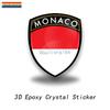 3D Epoxy Resin Car Dome Sticker Monaco Flag National Emblem PVC Car Motorcycle Mobile Phone Trolley Case Laptop Vinyl Sticker