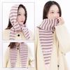 Korean Knitted Wool Blend Striped Triangle Scarf Winter Warm Shawl Women