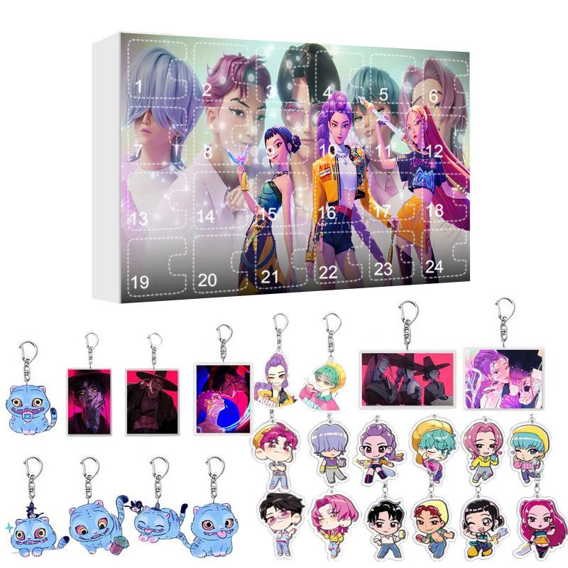 Kpop Vânătorii de Demoni Calendar de Advent K Pop Vânătorii de Demoni Rumi Mira Zoey Tigru Numărătoare Inversă de Crăciun Calendar de Advent Cadou 24 de Zile
