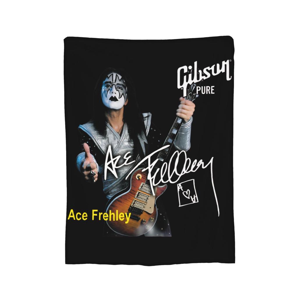 Ace Frehley RIP 1951-2025 Wool Blankets Kiss Band Custom Throw Blankets for Home 200x150cm Rug Piece,