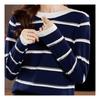 Navava Round Neck Long Sleeve STripe KniT T shirT Nk2295