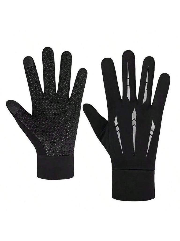 Fleece Lined Warm Motorcycle Gloves Men Full Finger Touchscreen Windproof