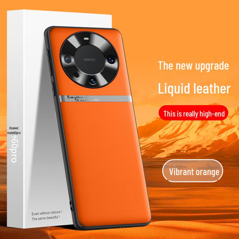 Protective Liquid Leather Case for Huawei Mate60 Pro, Anti-fall Design, One Piece Included.