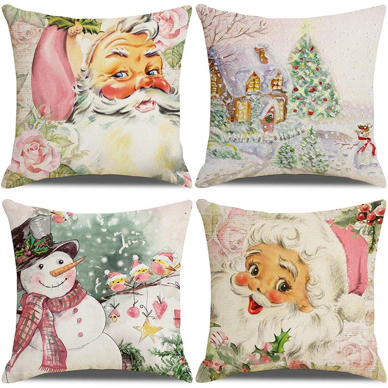 Christmas Pillowcase Combination Multi-patterned Cushion Party Festive Sofa Living Room Pillowcase Pillowcase