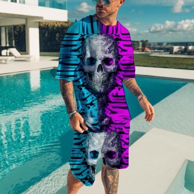 Летний пляж 3D Мужская футболка Костюм Спортивная одежда Мужская негабаритная одежда — фото 5