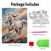 Majestic Horse Pearl Kit 5D DIY Round Rhinestone Art for Adults Relaxing Handmade Wall Decor National Day Gift Frameless Design
