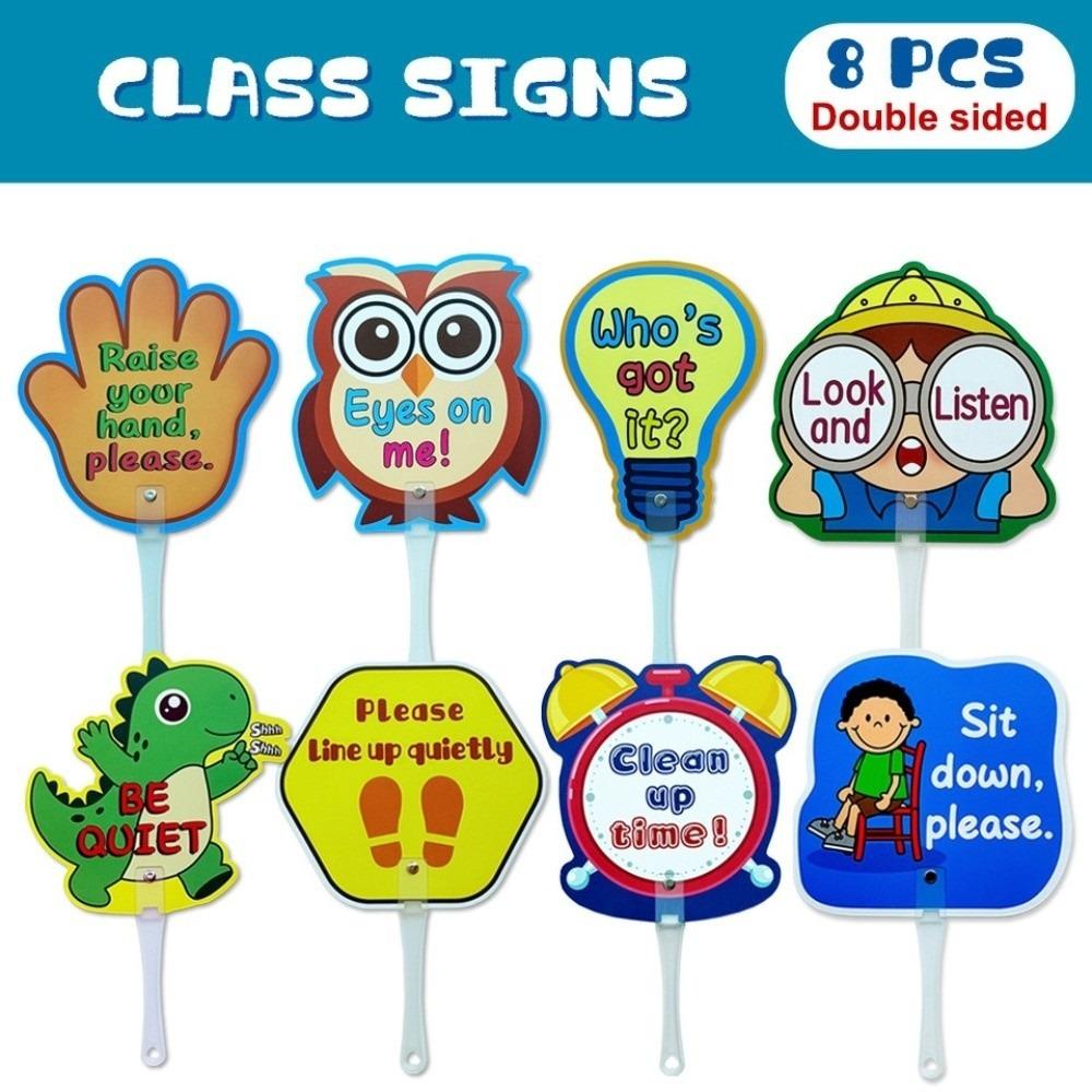 8pcs Teaching Aid Tool Yes No Paddle Sign Plastic Answer Response Paddles  Classroom Management