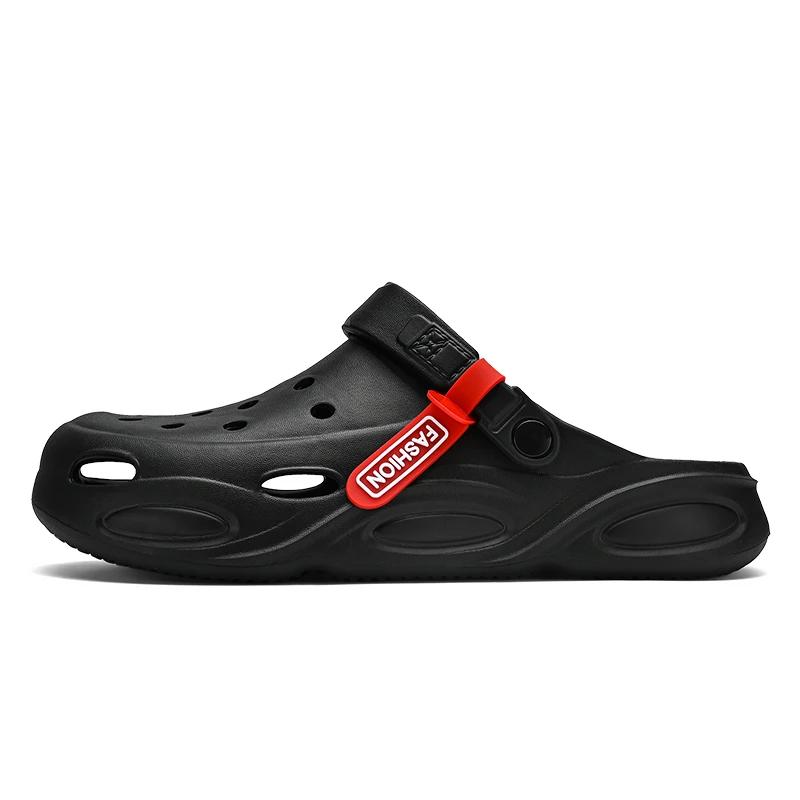 

Летние тапочки мужские классические туфли Hole Shoes Comfy Soft Sole Outdoor Indoor Men s Garden Clogs Beach Shoes Slides 40-41 чёрный