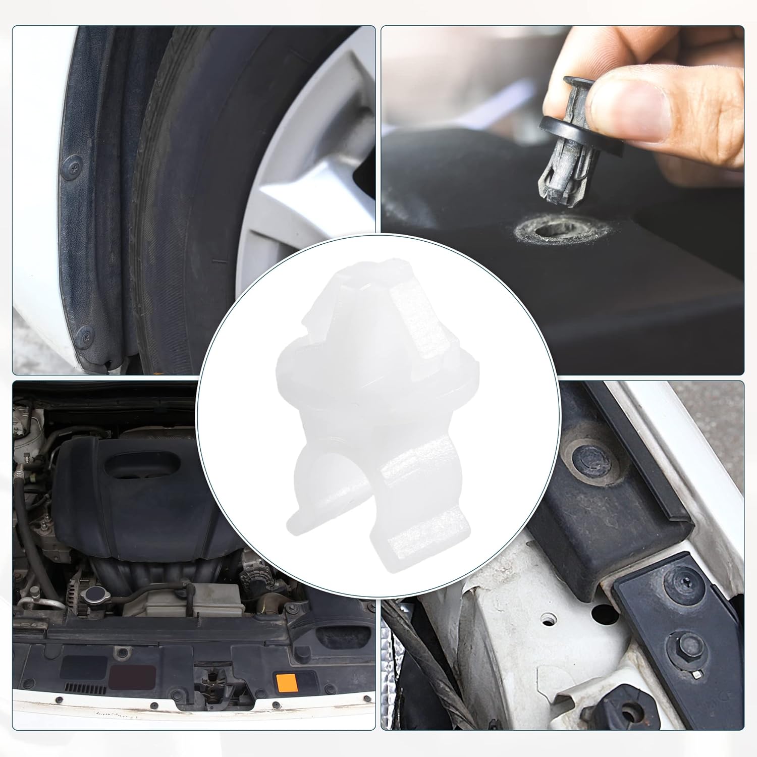 ACROPIX Hood Prop Rod Clip Retainer Fit for Mitsubishi Lancer - Pack of 1 White