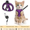 Harnais et Laisse Réglables pour Chat pour la Promenade - Harnais Gilet Anti-Évasion pour Chaton avec Maille Douce Réfléchissante pour Chiot Extérieur