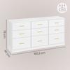 Cómoda de Dormitorio con Cajones, Mueble de Almacenamiento Moderno, Cómoda para Dormitorio o Sala de Estar, 9 Cajones, 40 x 160,2 x 78 cm, Blanco