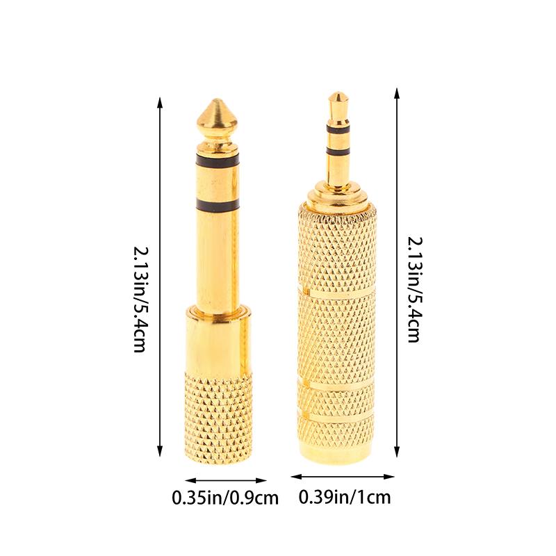 2Pcs/Set 6.5Mm To 3.5Mm And 3.5Mm To 6.5Mm Audio Adapter For Headphone Amplifier Audio Adapter Microphone 6.3 3.5 Mm Converter