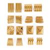Chic Stainless Steel 18K Gold Wave Pattern Earrings - Light Luxury Geometric Studs