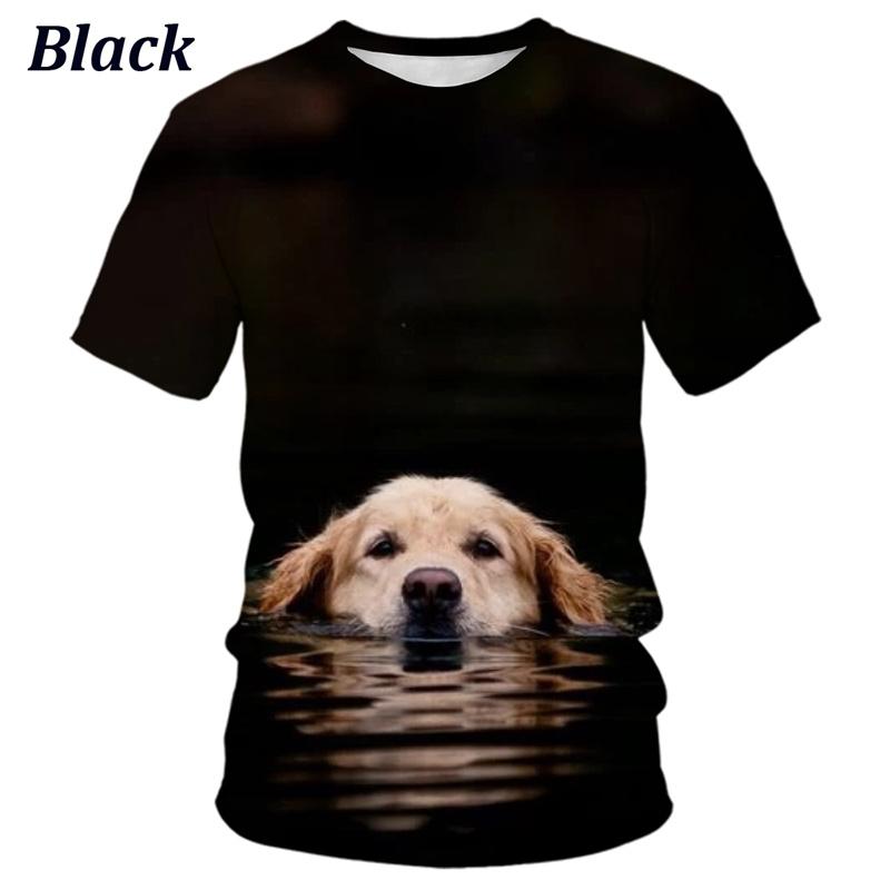 New Summer 3D Cute Animal Golden Retriever Printing T Shirt Children Fashion Harajuku Short Sleeves Funny