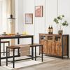 VASAGLE Sideboard, Buffet Table, Storage Cabinet with Glass Doors, Dining Room, Living Room, Hallway, Kitchen, Steel Frame, Industrial Style