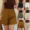 Fashion Casual High Waist Loose Solid Color Wide Leg A Line Women Shorts