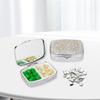 Portable Travel Pills Box with Crystal Diamonds Design 2 Compartment Medicine Container Pills Case for Vitamins and Pills
