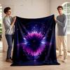 Glowing Purple Lotus In Water with Abstract Lights Flannel Blanket for Bedroom, Living Room, Sofa, and Nap Sofas.