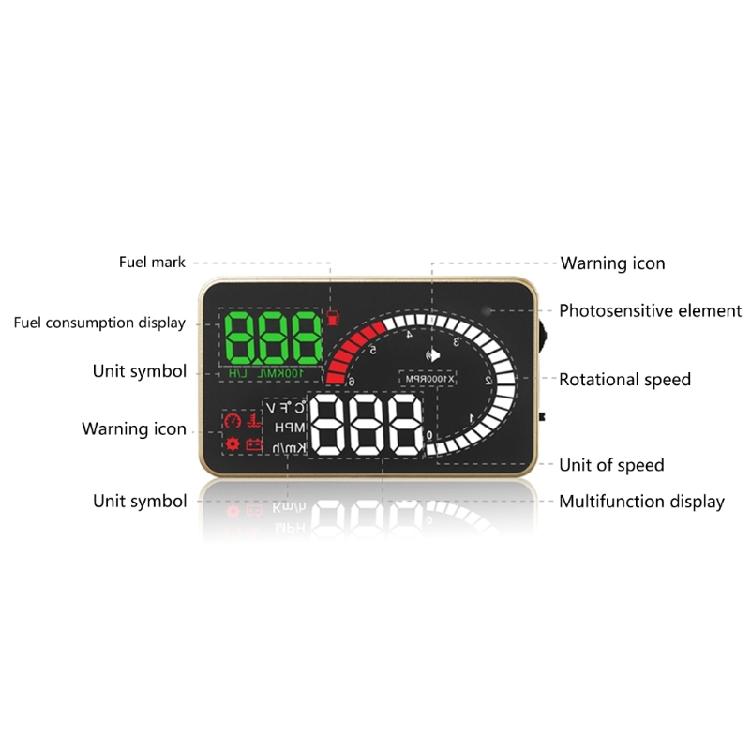 Car Head Up Display HUD Universal Digital OBD2 Speedometer Projector Screen