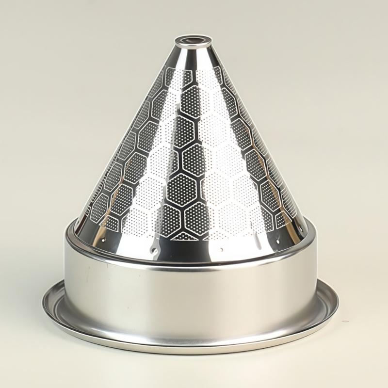 Portable Pourover Coffee Filter Funnel with Double Layer Screen for Travel Office Home Use Stable Base Prevent Spill
