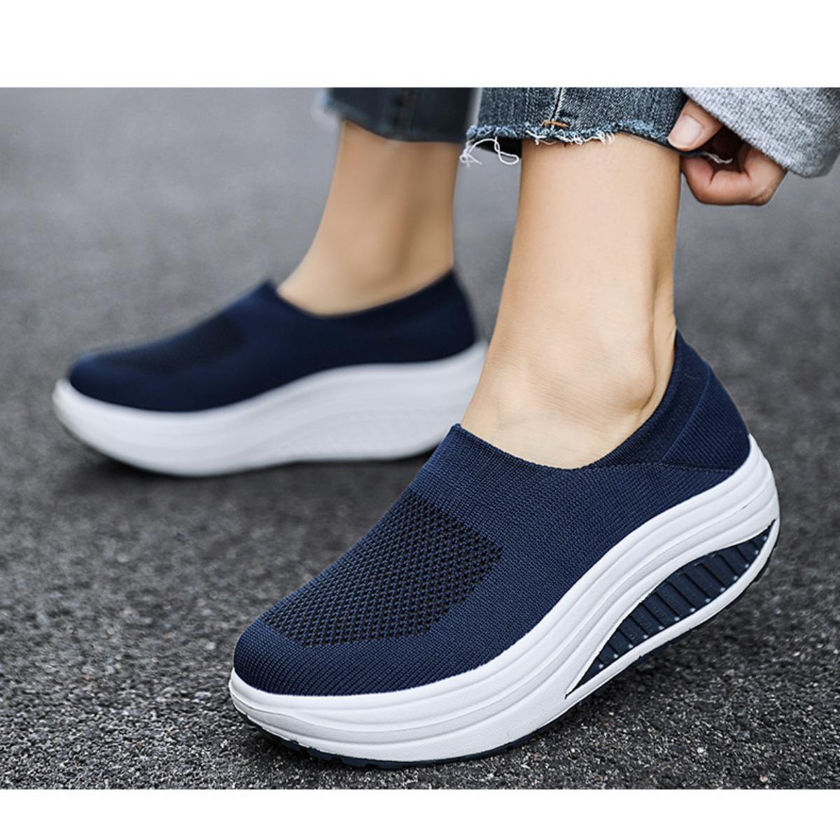 

Women s breathable mesh coconut shoes spring and summer new soft soled shoes women s lightweight casual shoes 35 темно-синий