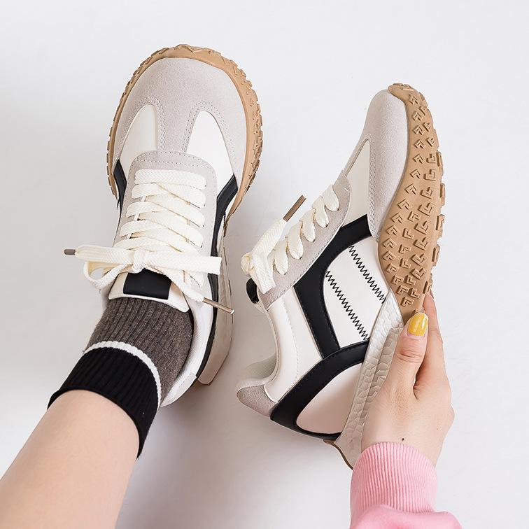 Thick-soled Inner Height-increasing Dad Shoes Women's New Casual Sports Shoes Academy Style Small Versatile German Training Shoes F8867