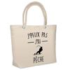 Beach Bag - PLANETEE - Fisherman I Can't - Printed Cotton France - Large Capacity - Sturdy Handles