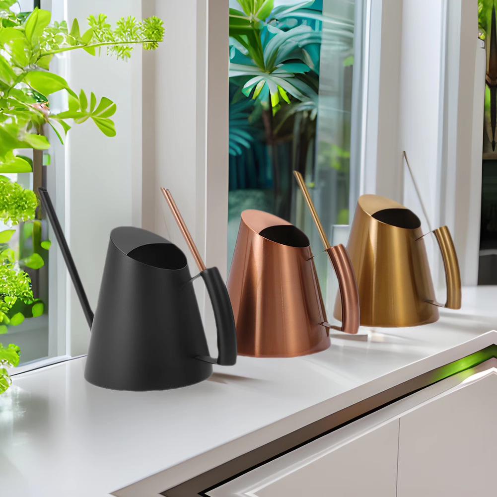 Nortic Retro Stainless Steel Long Spout Watering Can for Indoor Plants
