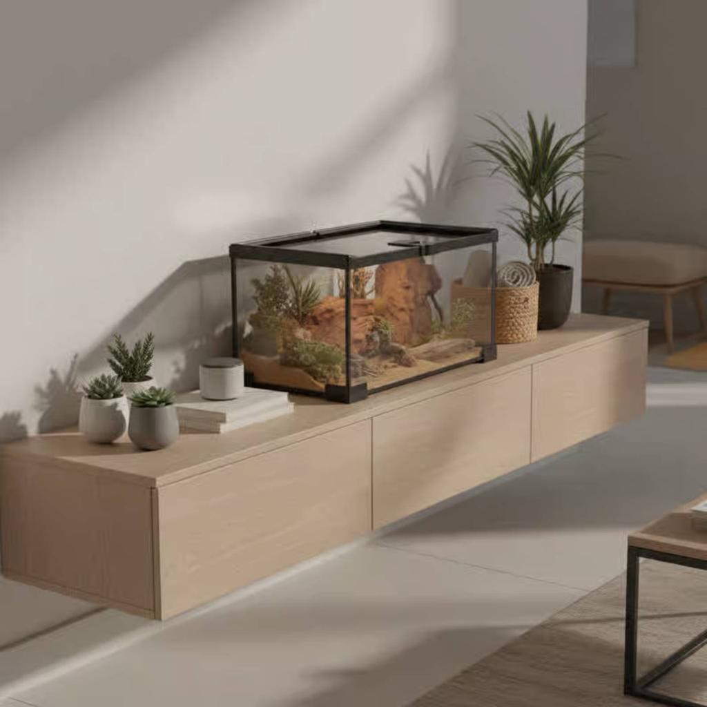 Spotted Gecko Enclosure Anti-Prevent Exit Design Panoramic Glass Enclosure Transparent Arachnid Enclosure Sturdy Construction