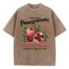 Bright Pomegranate Prints Washed T Shirt Women Cotton Oversize TShirts Distressed ONeck Comfortable Tops Summer Woman Clothes