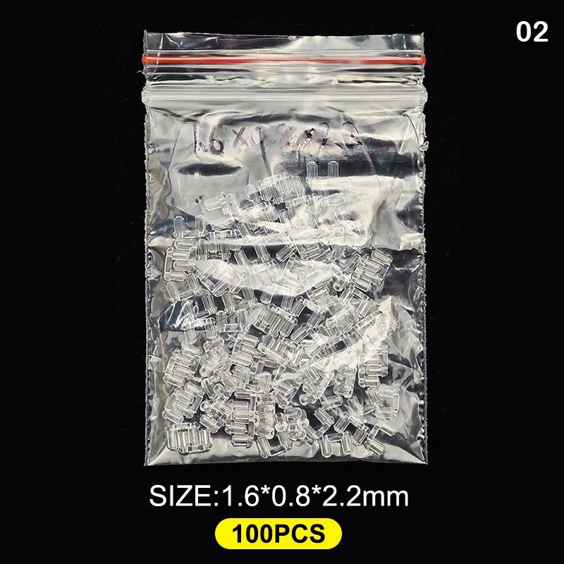 100Pcs Rimless Glasses Double Rubber Plug Lock Buckle 7mm/2.2mm Length Prescription Glass Accessories Equipment