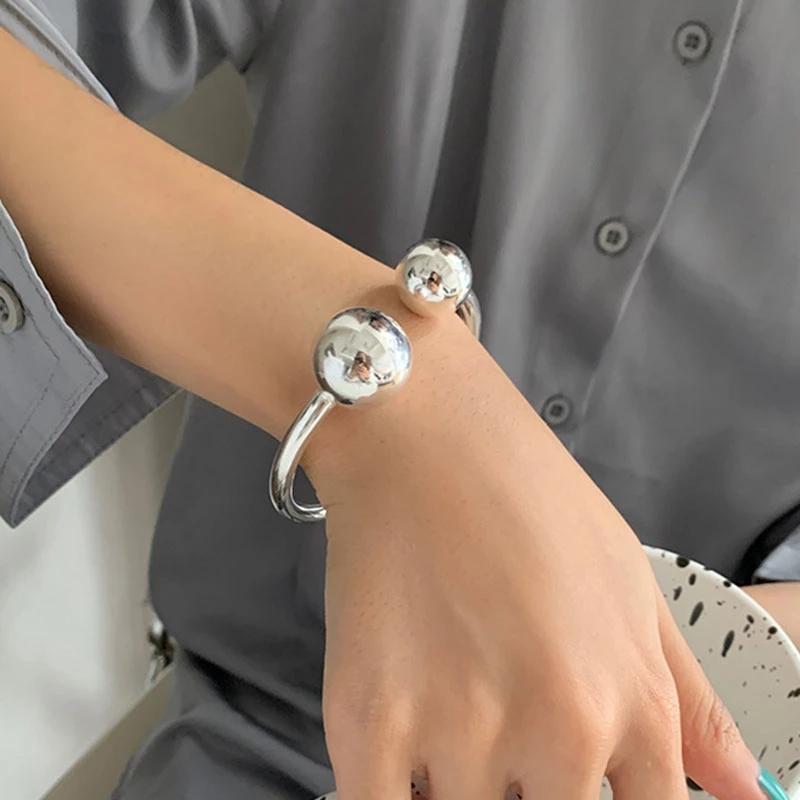 foxanry Bracelet timbre minimaliste, tendance, élégant, breloque, boule solide brillante, bijoux, cadeaux d'anniversaire, accessoires de fête